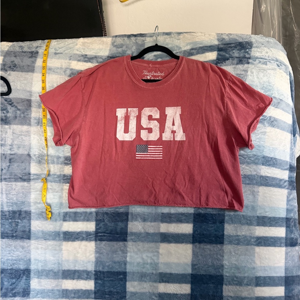 Illustrated Society Washed Red USA Crewneck Tee